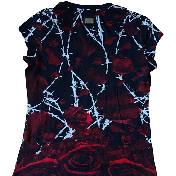 Philipp Plein Dark Flowers Rhinestone Skull Couture Shirt, Medium - Picture 2 of 4